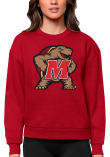 Main image for Womens Maryland Terrapins Red Antigua Full Front Victory Crew Sweatshirt