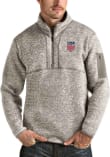 Main image for Antigua USMNT Mens Oatmeal Fortune Long Sleeve Qtr Zip Pullover