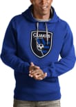 Main image for Antigua San Jose Earthquakes Mens Blue Full Front Victory Long Sleeve Hoodie