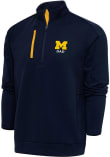 Main image for Mens Michigan Wolverines Blue Antigua Dad Generation Qtr Zip Pullover