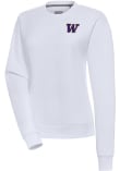 Main image for Womens Washington Huskies White Antigua Victory Crew Sweatshirt