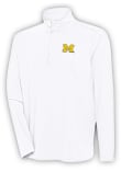 Main image for Mens Michigan Wolverines White Antigua Hunk Qtr Zip Pullover