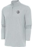 Main image for Antigua Brooklyn Nets Mens Grey Hunk Long Sleeve Qtr Zip Pullover