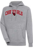 Main image for Antigua Arizona Cardinals Mens Grey Chenille Logo Victory Long Sleeve Hoodie