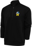 Main image for Mens Michigan Wolverines Black Antigua 2023 Big Ten Champions Generation Qtr Zip Pullover