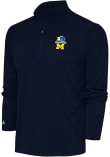 Main image for Mens Michigan Wolverines Blue Antigua 2023 Big Ten Champions Tribute Qtr Zip Pullover