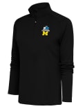 Main image for Womens Michigan Wolverines Black Antigua 2023 Big Ten Champions Tribute Qtr Zip Pullover