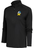 Main image for Womens Michigan Wolverines Grey Antigua 2023 Big Ten Champions Tribute Qtr Zip Pullover
