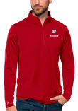 Main image for Mens Wisconsin Badgers Red Antigua Tribute Qtr Zip Pullover