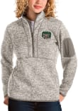 Main image for Womens Ohio Bobcats Oatmeal Antigua Fortune Qtr Zip