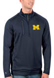 Main image for Mens Michigan Wolverines Blue Antigua Generation Qtr Zip Pullover
