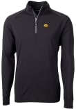 Main image for Mens Iowa Hawkeyes Black Cutter and Buck Adapt Eco Knit Recycled Qtr Zip