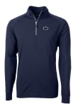 Main image for Mens Penn State Nittany Lions Navy Blue Cutter and Buck Adapt Eco Knit Recycled Qtr Zip