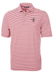 Main image for Mens Indiana Hoosiers Crimson Cutter and Buck Virtue Stripe Short Sleeve Polo Shirt