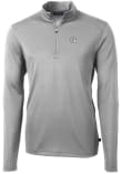 Main image for Cutter and Buck Georgetown Hoyas Mens Grey Virtue Eco Pique Long Sleeve Qtr Zip Pullover