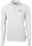 Main image for Mens Iowa Hawkeyes White Cutter and Buck Virtue Eco Pique Qtr Zip Pullover
