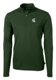 Main image for Mens Michigan State Spartans Green Cutter and Buck Virtue Eco Pique Qtr Zip Pullover