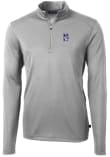 Main image for Mens Northwestern Wildcats Grey Cutter and Buck Virtue Eco Pique Qtr Zip Pullover