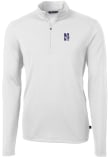 Main image for Mens Northwestern Wildcats White Cutter and Buck Virtue Eco Pique Qtr Zip Pullover