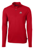 Main image for Mens Ohio State Buckeyes Red Cutter and Buck Virtue Eco Pique Qtr Zip Pullover