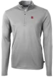 Main image for Mens Rutgers Scarlet Knights Grey Cutter and Buck Virtue Eco Pique Qtr Zip Pullover