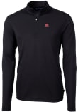 Main image for Mens Rutgers Scarlet Knights Black Cutter and Buck Virtue Eco Pique Qtr Zip Pullover