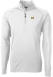 Main image for Mens Michigan Wolverines White Cutter and Buck Adapt Eco Knit Qtr Zip Pullover