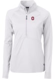 Main image for Womens Ohio State Buckeyes White Cutter and Buck Adapt Qtr Zip Pullover
