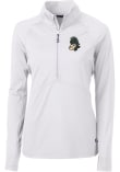 Main image for Womens Michigan State Spartans White Cutter and Buck Adapt Qtr Zip Pullover