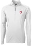 Main image for Mens Ohio State Buckeyes White Cutter and Buck Adapt Stretch Qtr Zip Pullover