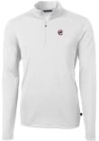 Main image for Cutter and Buck Chicago Cubs Mens White Virtue Eco Pique Long Sleeve Qtr Zip Pullover