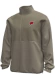 Main image for Mens Wisconsin Badgers White Under Armour Team Logo Qtr Zip Pullover