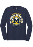 Main image for Mens Michigan Wolverines Navy Blue Summit Sportswear 2026 Men's Basketball National Champions Bann..