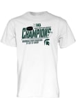 Main image for Michigan State Spartans White Blue 84 2026 Big Ten Hockey Champions 3 In A Row Short Sleeve T Shir..