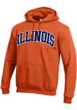 Main image for Mens Illinois Fighting Illini Orange Champion Arch Name Twill Hooded Sweatshirt