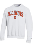 Main image for Mens Illinois Fighting Illini White Champion Arch Mascot Crew Sweatshirt