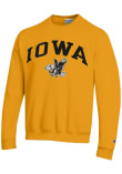 Main image for Mens Iowa Hawkeyes Gold Champion Vault Arch Mascot Crew Sweatshirt