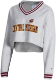 Main image for Womens Central Michigan Chippewas Grey Champion Higher Ed Crop Crew Sweatshirt