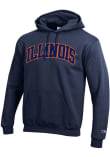 Main image for Mens Illinois Fighting Illini Navy Blue Champion Arch Name Hooded Sweatshirt