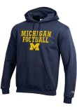 Main image for Mens Michigan Wolverines Blue Champion FOOTBALL Hooded Sweatshirt