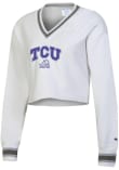 Main image for Womens TCU Horned Frogs White Champion RW Cropped Crew Sweatshirt