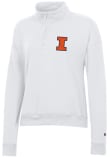 Main image for Womens Illinois Fighting Illini White Champion Powerblend Qtr Zip