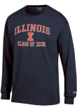 Main image for Mens Illinois Fighting Illini Navy Blue Champion Font Class of 2026 Jersey Tee