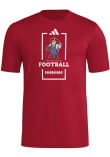 Main image for Nebraska Cornhuskers Red Adidas Locker Football Warmup Short Sleeve T Shirt