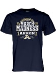 Main image for Akron Zips Navy Blue Blue 84 2026 NCAA Men's Basketball March Madness Bound Short Sleeve T Shirt