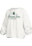 Main image for Womens Michigan State Spartans White Pressbox Alexus Script Crew Sweatshirt