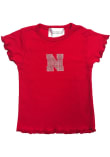 Main image for Girls Cardinal Nebraska Cornhuskers Lettuce Edge Short Sleeve Fashion T-Shirt