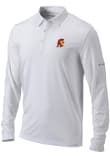 Main image for Mens USC Trojans White Columbia Heat Seal Omni Wick Pin High Long Sleeve Polo Shirt