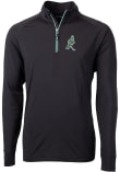 Main image for Mens Michigan State Spartans Black Cutter and Buck Adapt Knit Qtr Zip Pullover