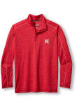 Main image for Mens Nebraska Cornhuskers Red Tommy Bahama Islandzone Player Qtr Zip Pullover